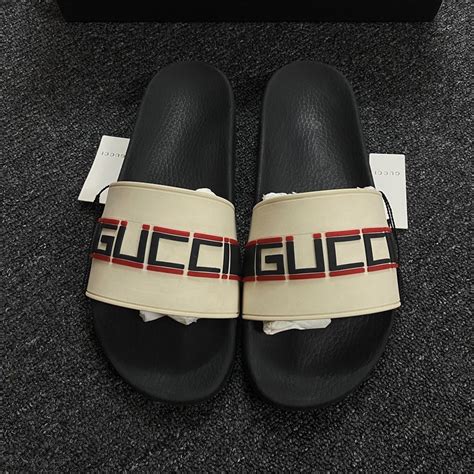 gucci logo stripe slides|gucci logo image.